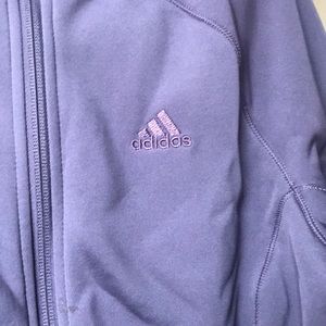 Adidas purple hooded zip up sweater